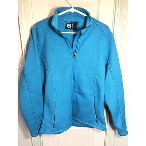 NWT Polor King Womens Blue Med Long Sleeve Full Zip Fitted Lightweight Jacket